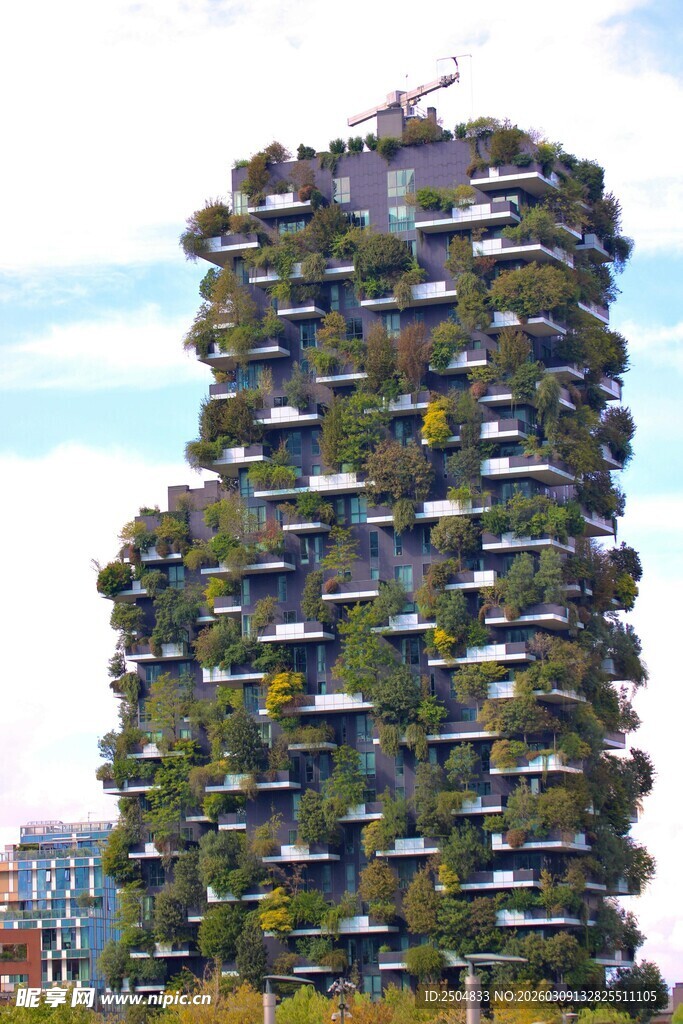 垂直绿植摩天大楼景观