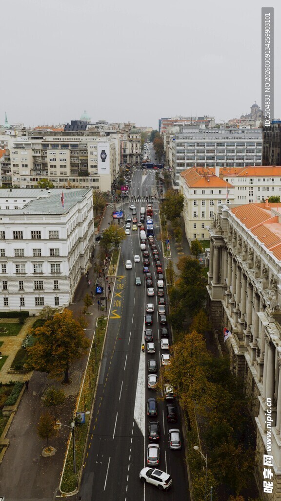 城市街道建筑俯瞰景象
