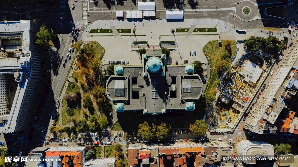 城市屋顶花园景观鸟瞰