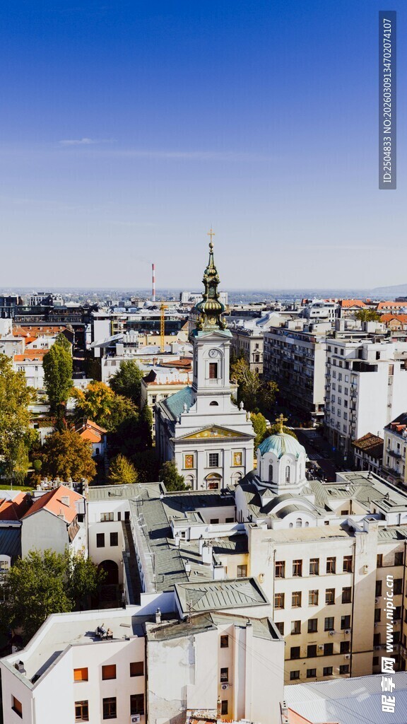 俯瞰城市多样建筑景观