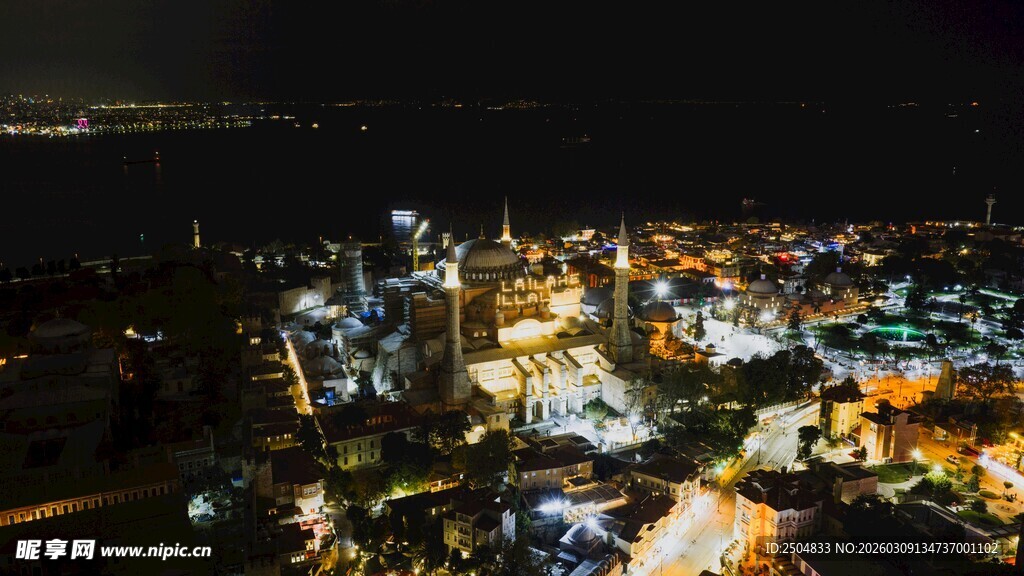 城市璀璨夜景俯瞰图
