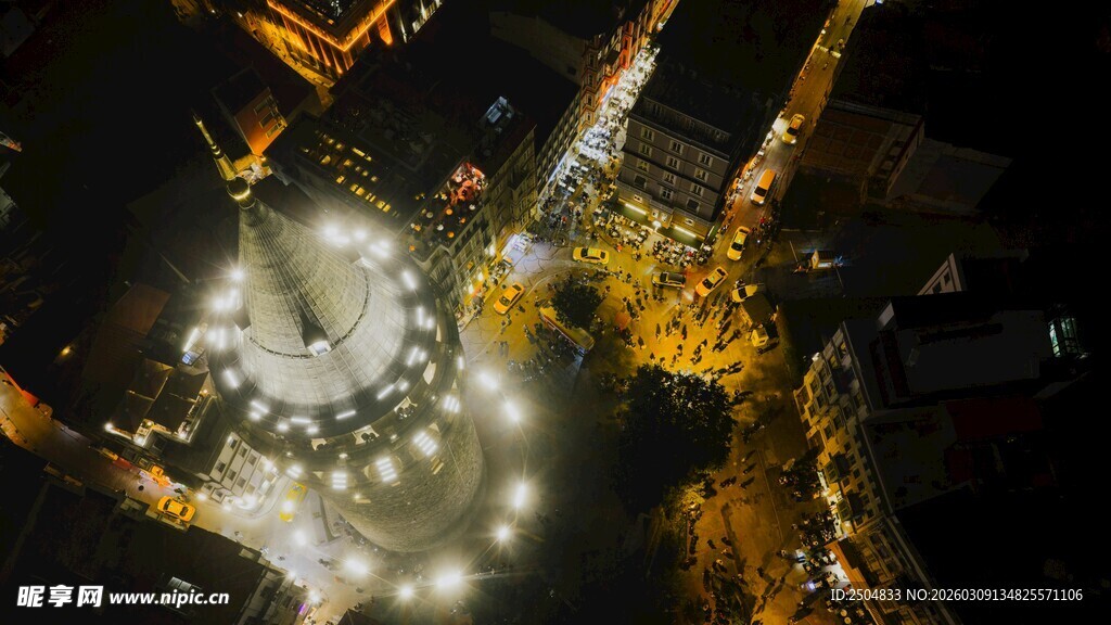 璀璨夜景中的城市灯光秀