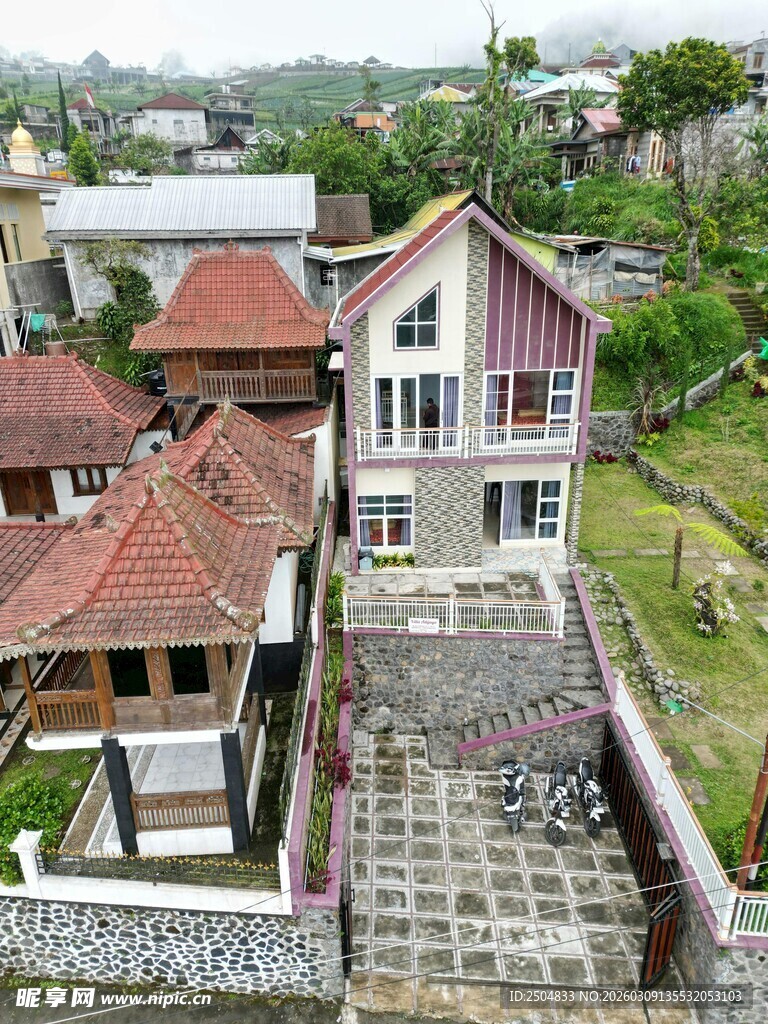 乡村独栋美宅俯瞰景象