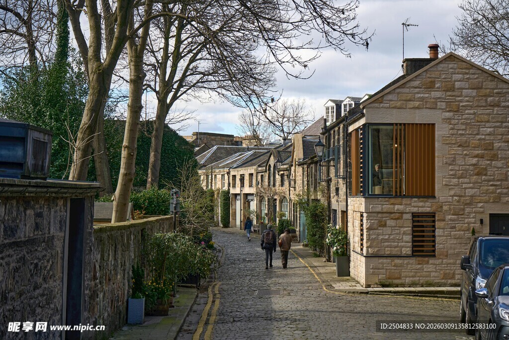 宁静的欧式小镇街道风景