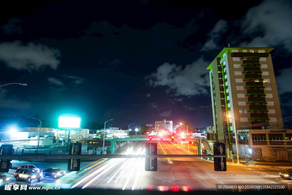 城市夜景中的繁华道路