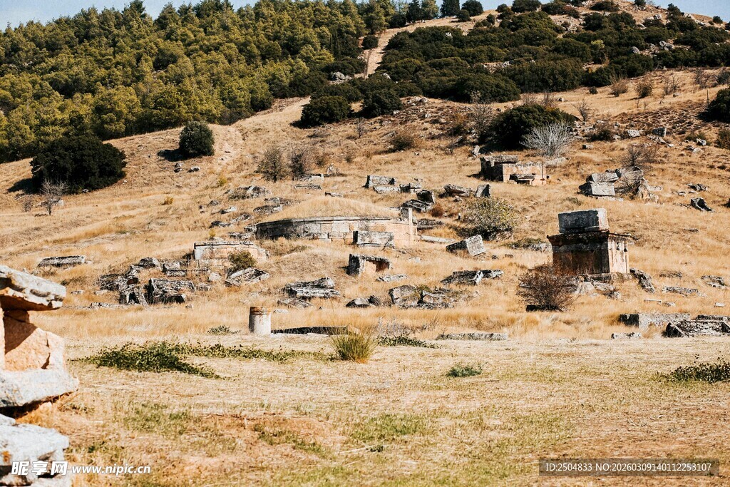  客参观古老遗址