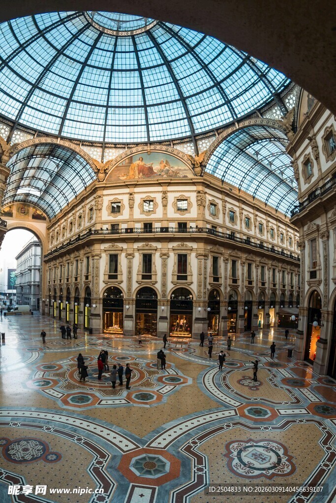 米兰埃马努埃莱二世拱廊内景