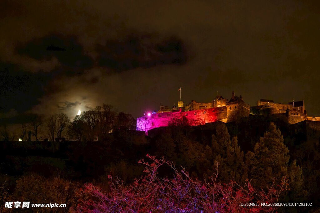 夜中城堡灯光秀