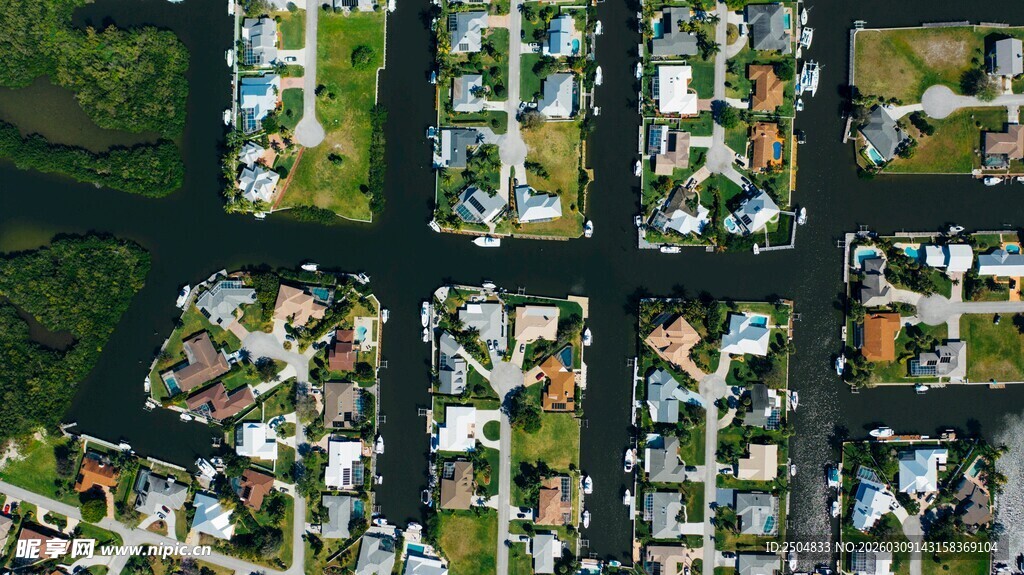 俯瞰城市住宅区景观