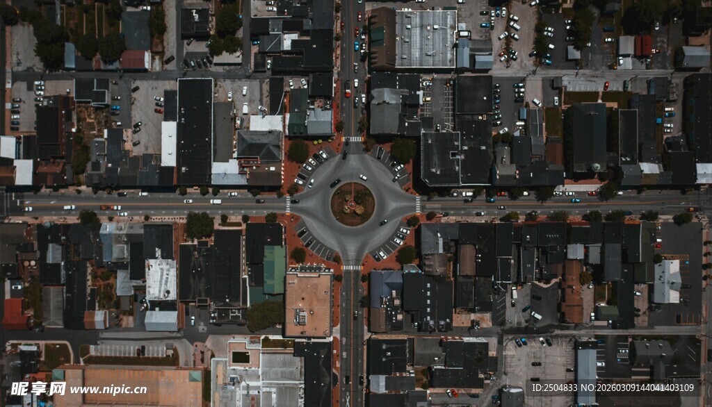 城市高空俯瞰建筑群景观