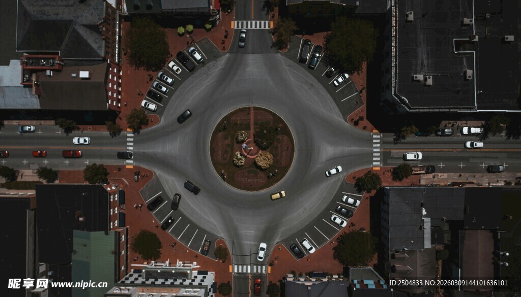 城市独特星形环岛景观