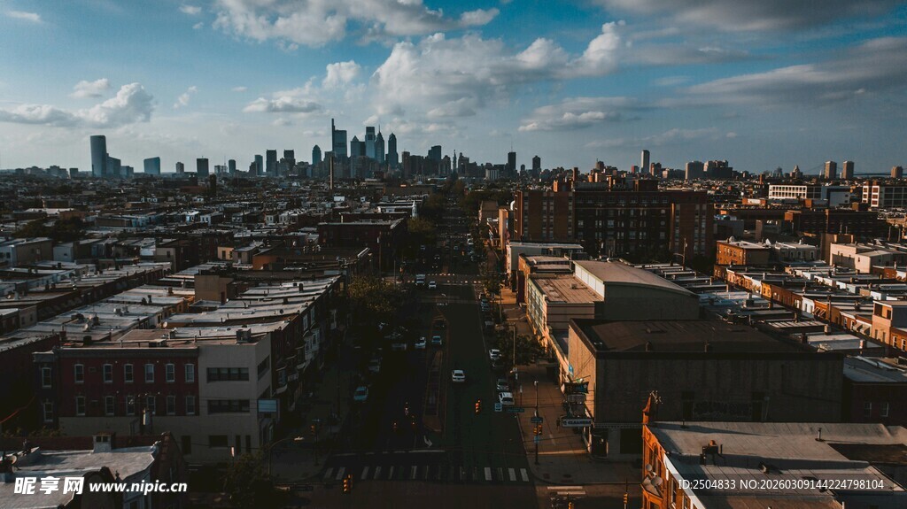 城市天际线俯瞰景观