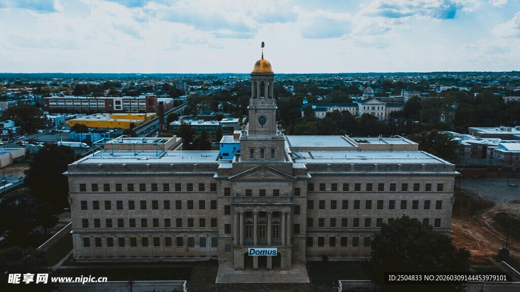 宏伟市政大楼俯瞰景象