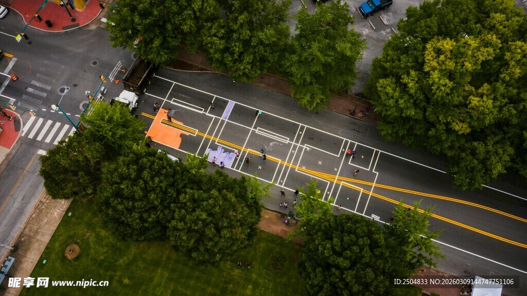 道路施工场景俯视图