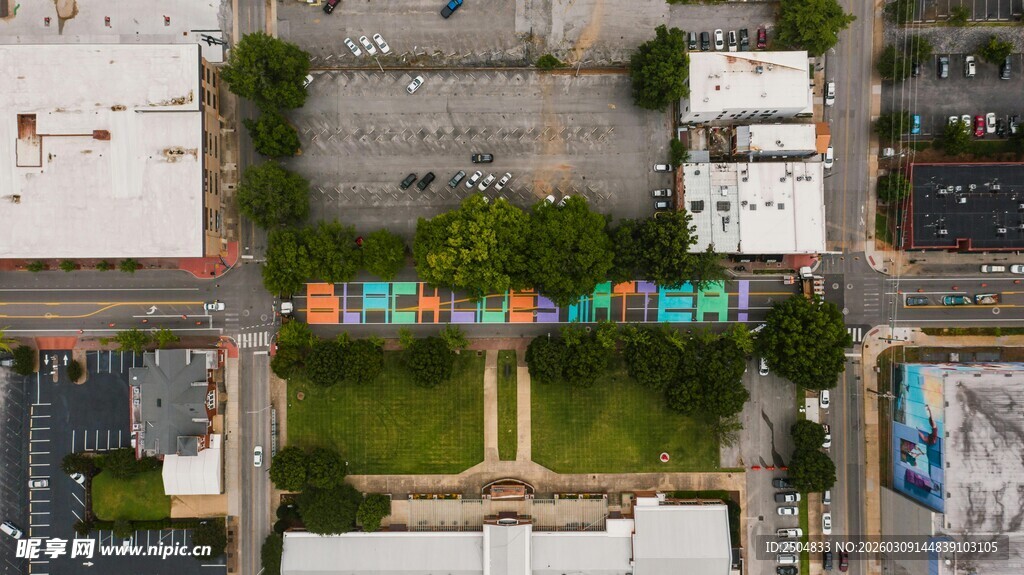 城市街道鸟瞰景观