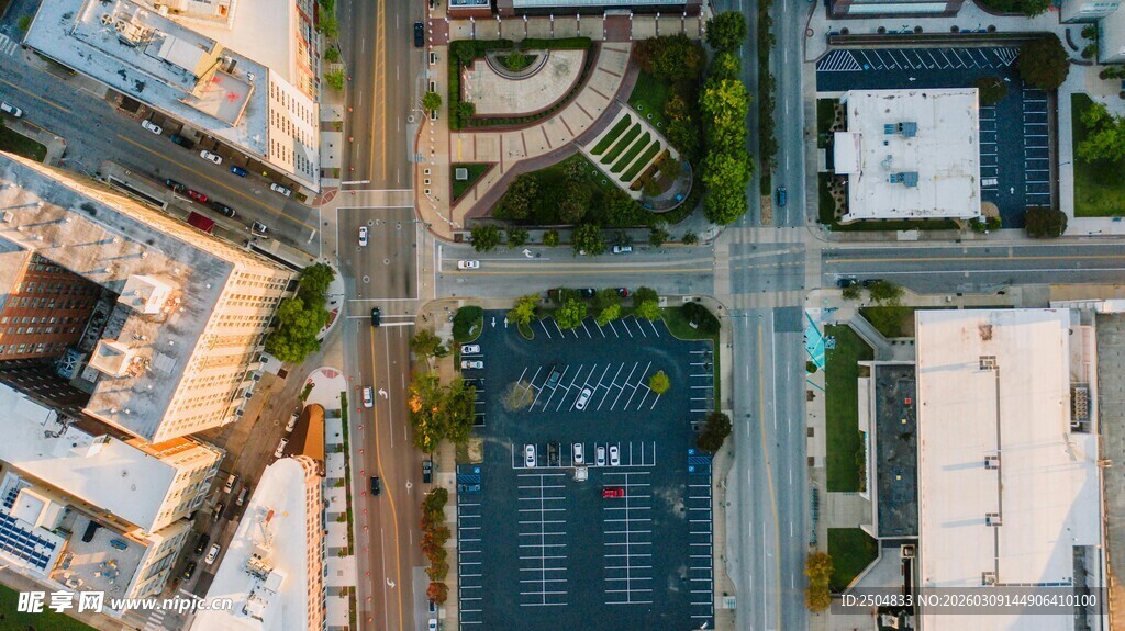 城市街道鸟瞰景象