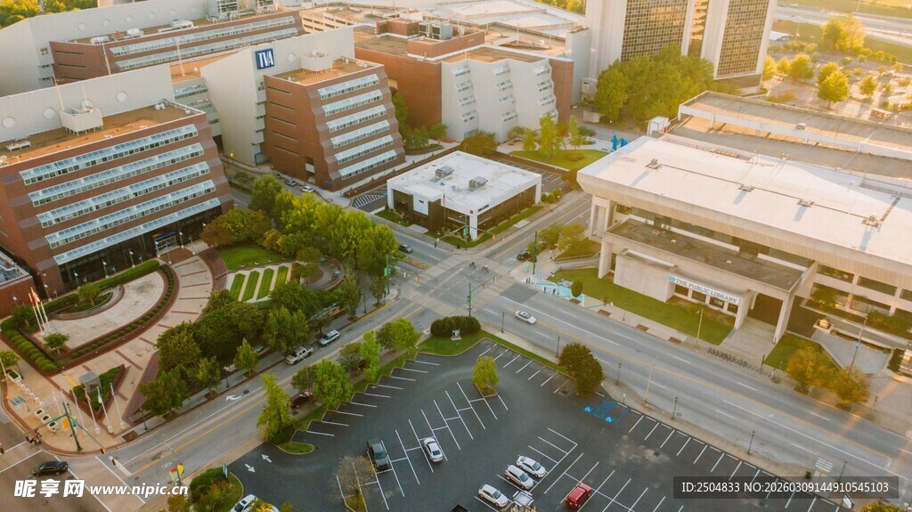 城市建筑群空中俯瞰景象