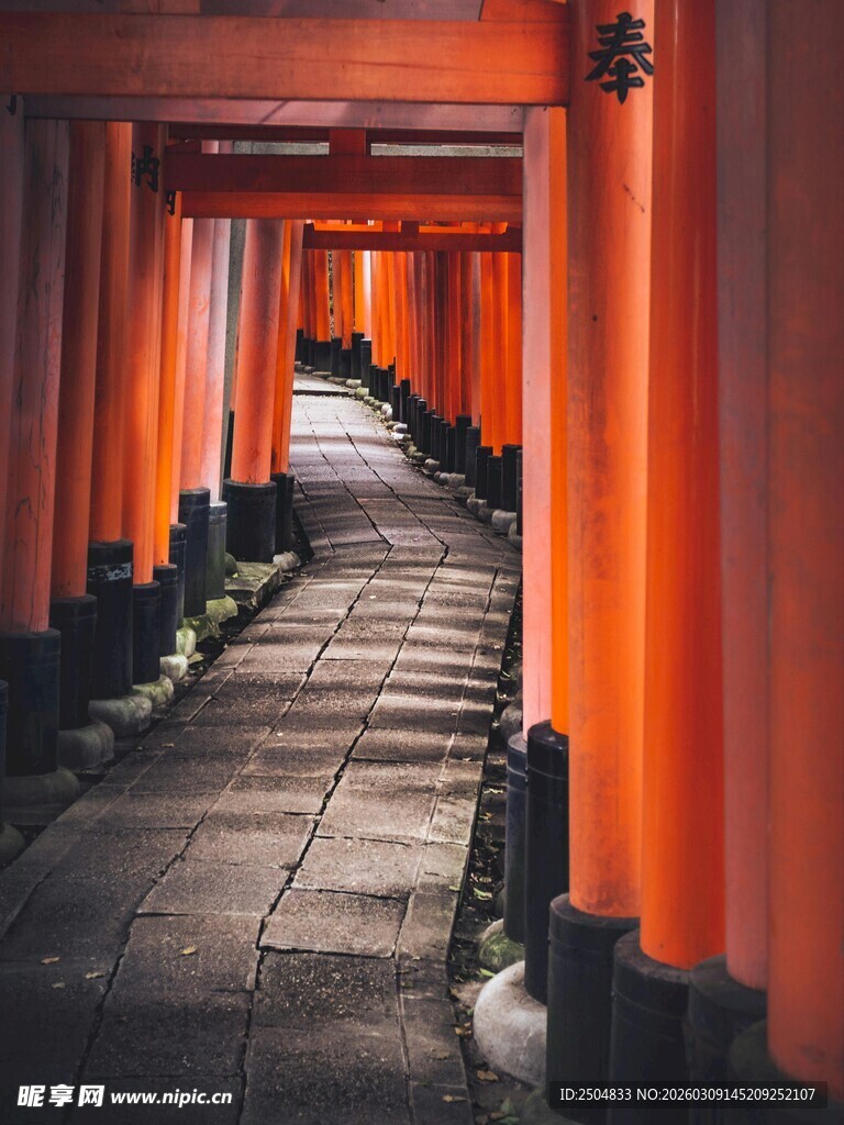 红色 居通道 静谧美景