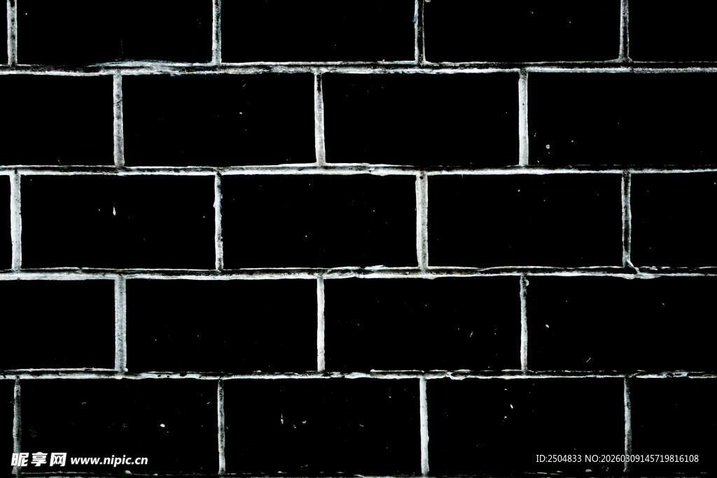 黑色砖块墙面纹理