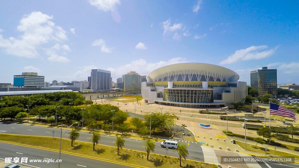 城市中的现代化大型场馆