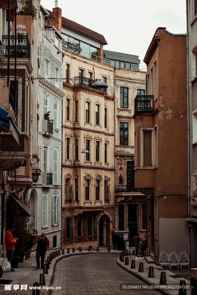  洲古朴街道建筑景观