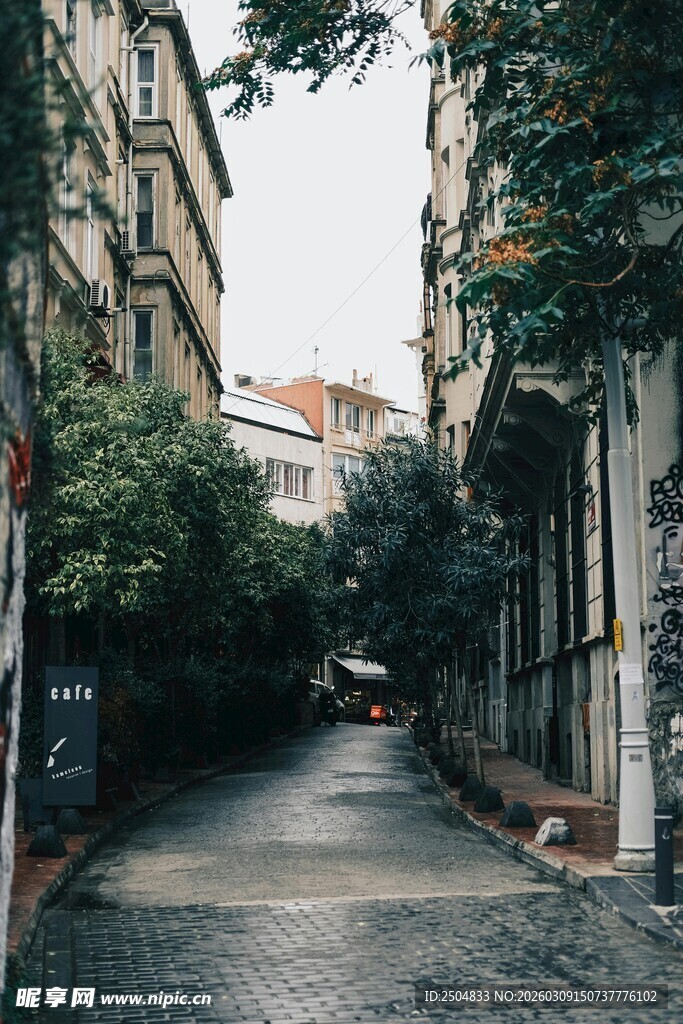 幽静小巷的清新景致