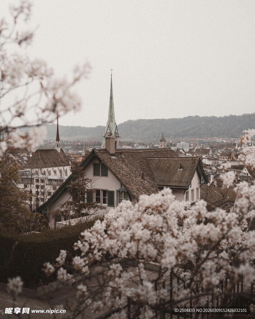 春日小镇风光 繁花簇拥