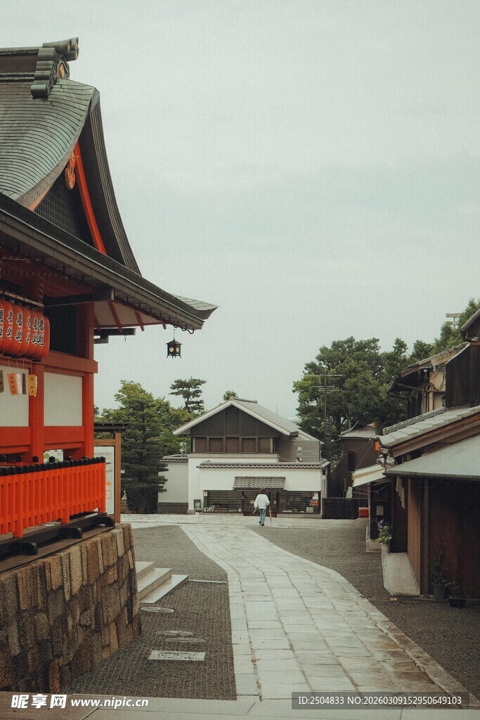 日式古建筑街道风景