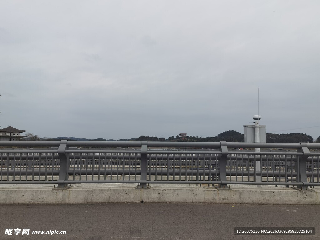 中式古建筑围栏景观