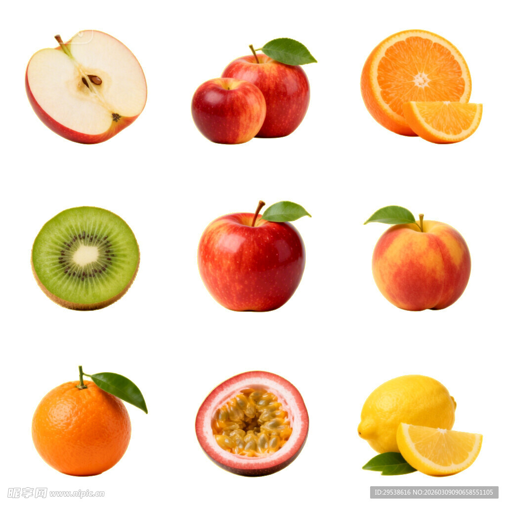 多样新鲜水果组合展示