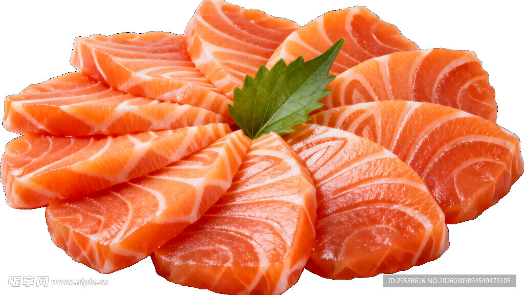 新鲜三文鱼刺身摆盘