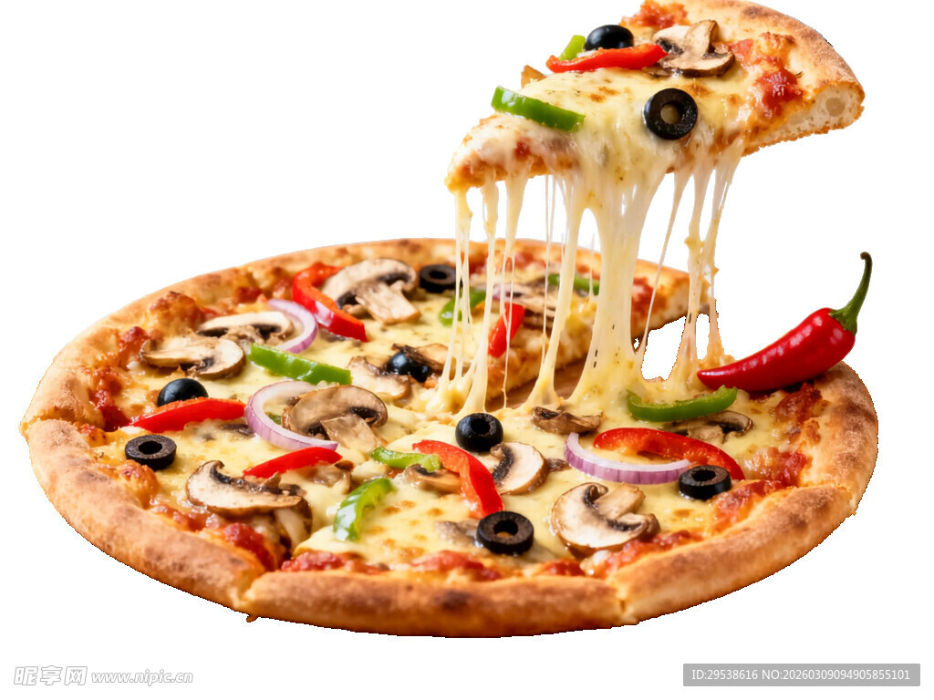 美味拉丝蔬菜披萨