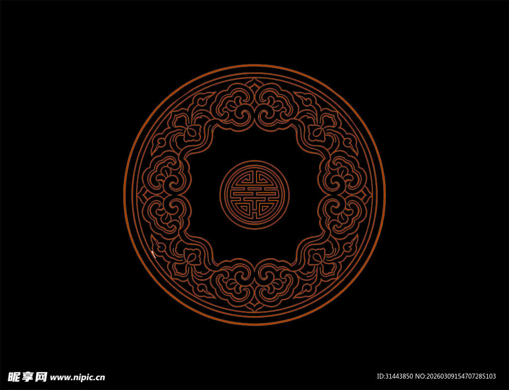 复古圆形花纹图案