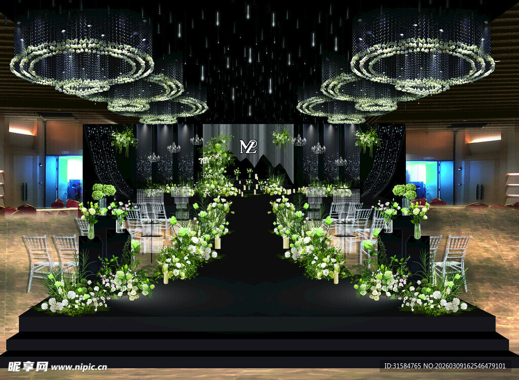 梦幻绿植装饰婚礼效果图