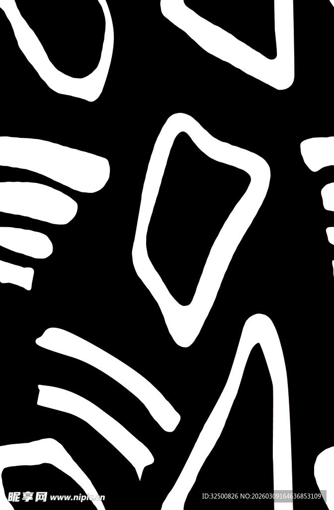 黑白几何线条抽象图案