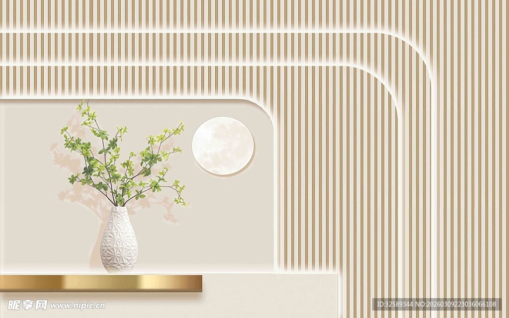 简约室内花瓶绿植装饰景