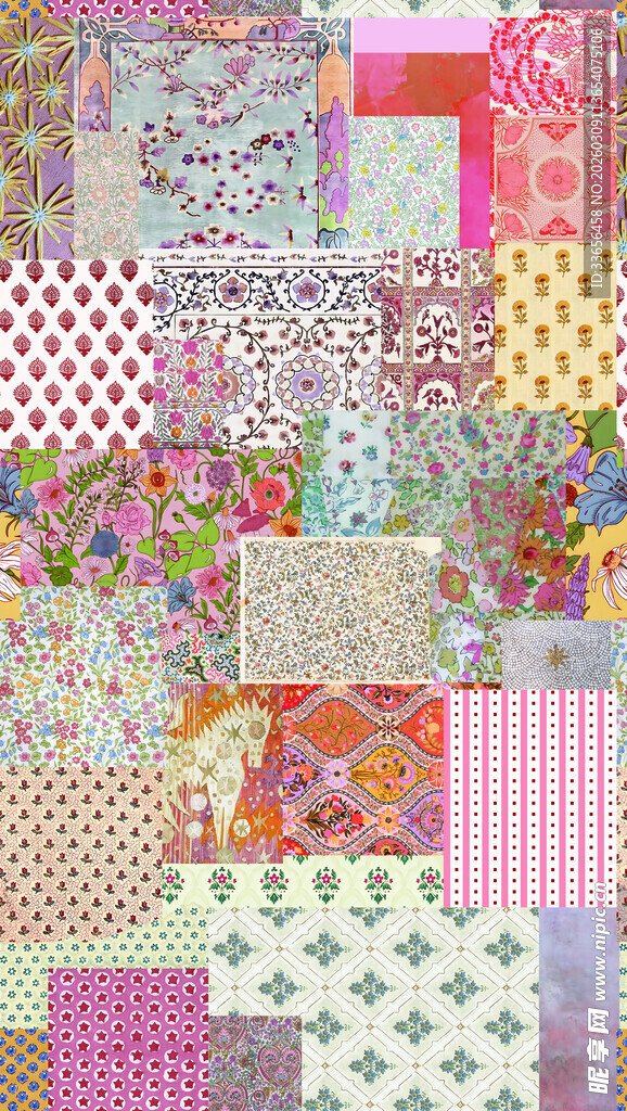 多彩拼布图案集合