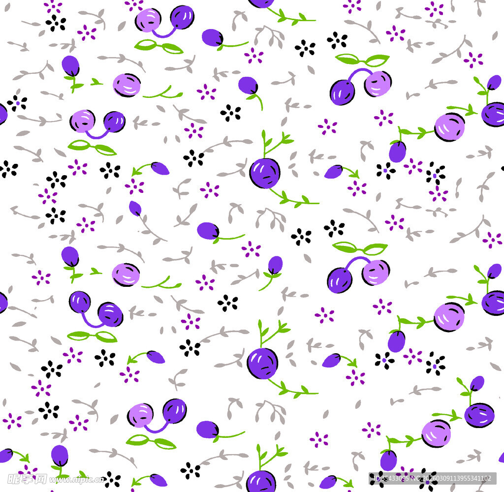 紫色花卉图案背景纹理