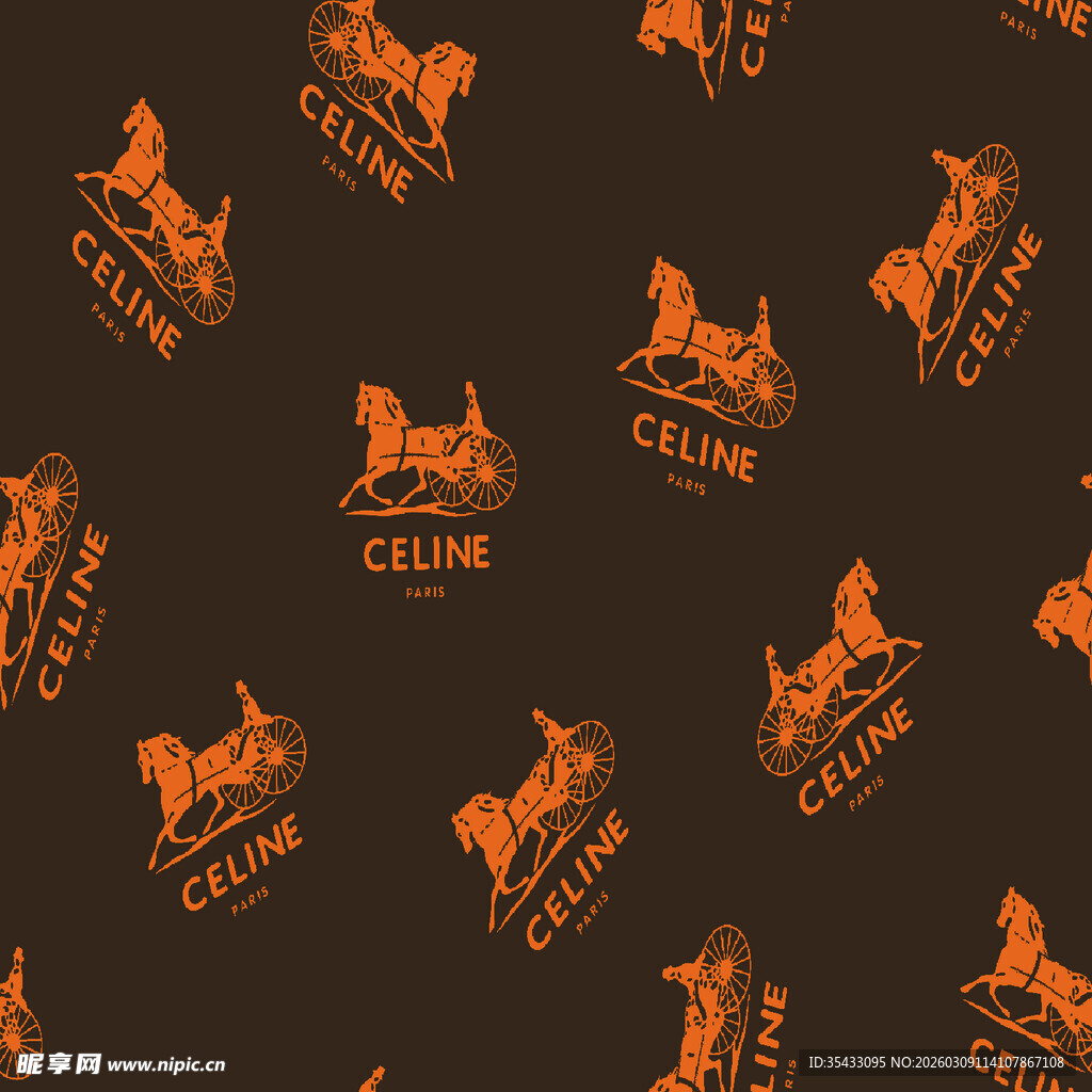 复古风格骑马图案设计