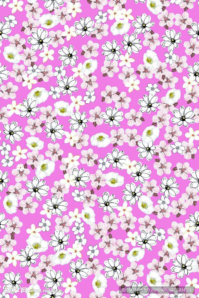 粉色碎花图案背景纹理