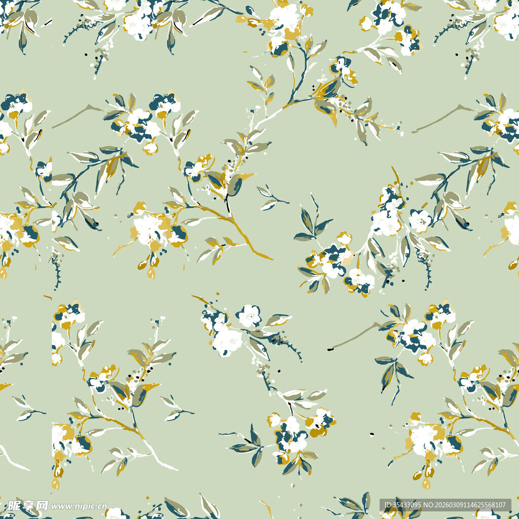 清新花卉图案背景