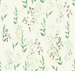 清新花草无缝图案背景