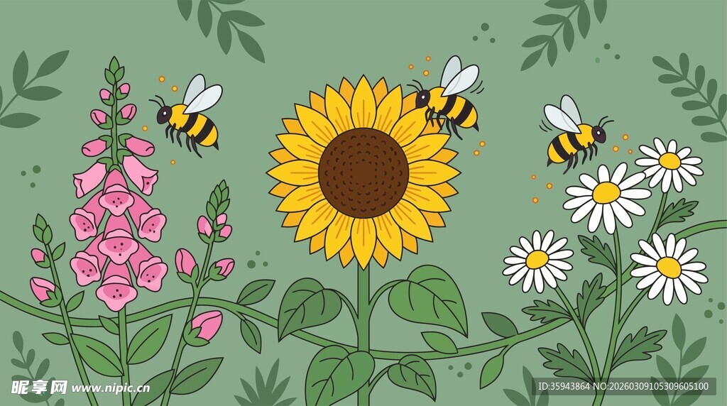 蜜蜂花丛
