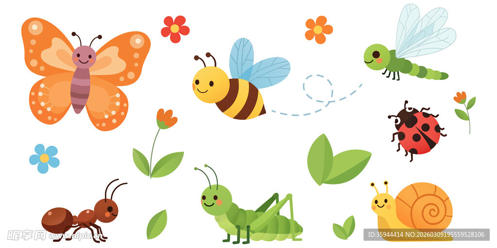 卡通昆虫贴纸