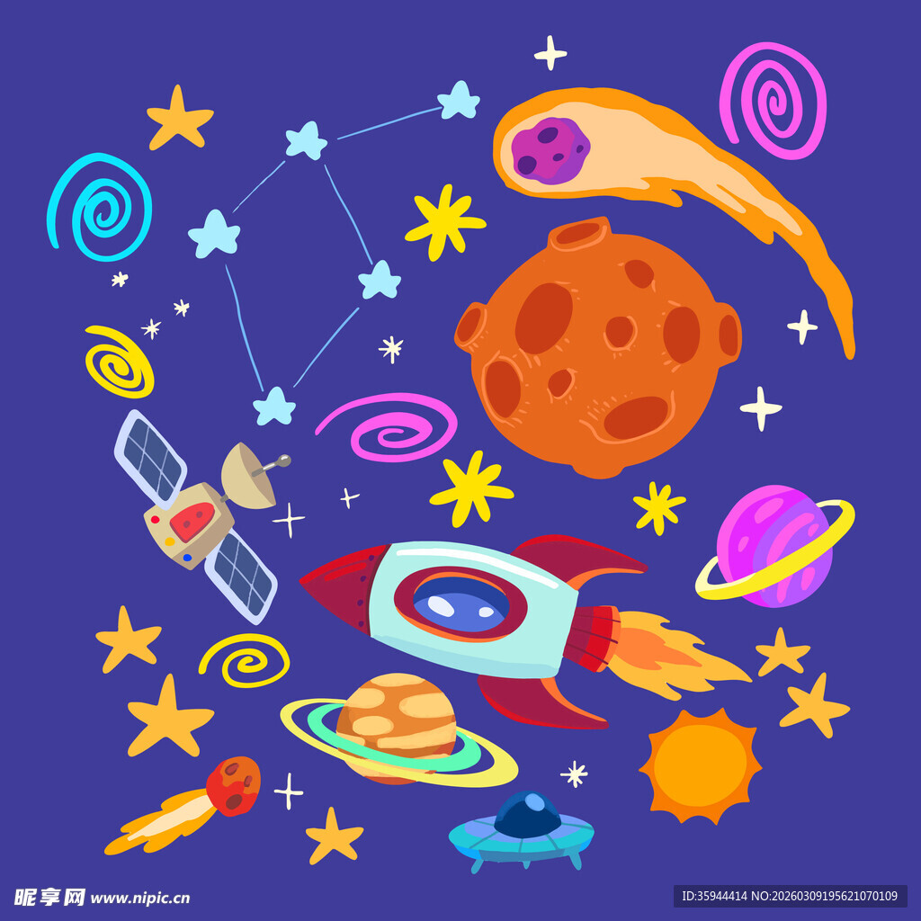 卡通太空元素
