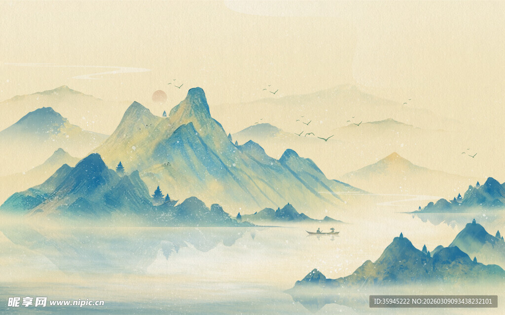 水墨山水间的诗意画卷