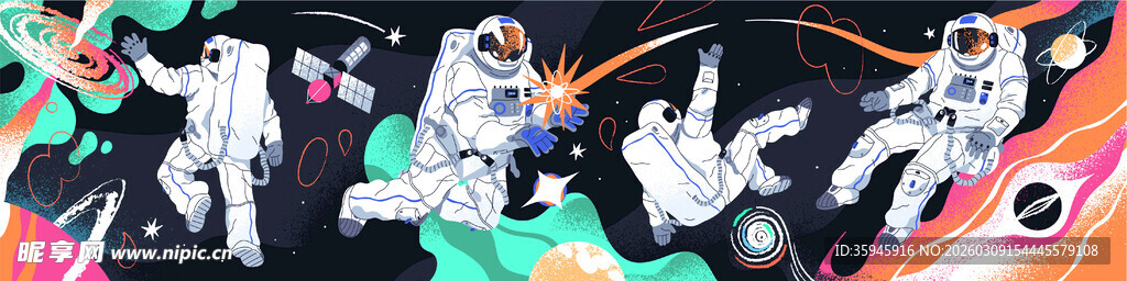 太空宇航员插画