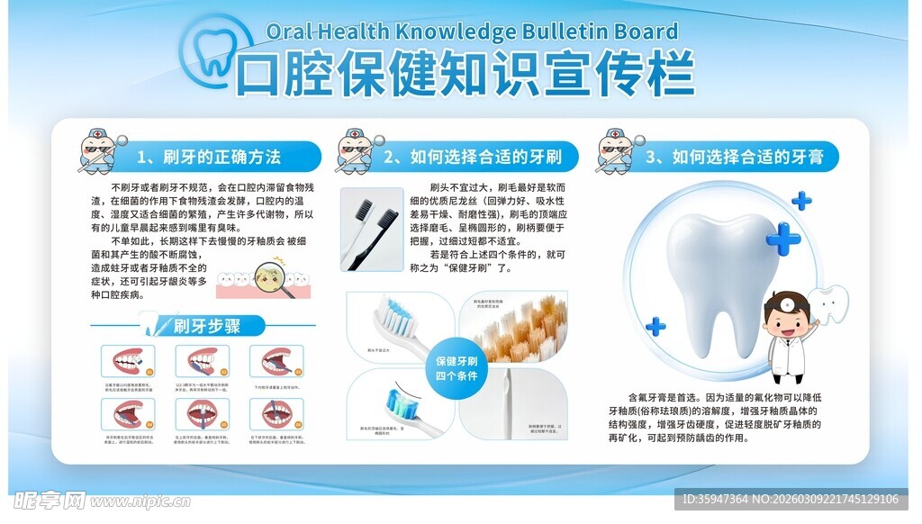 口腔健康知识宣传栏