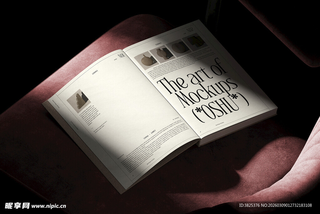 翻开的书籍展示样机