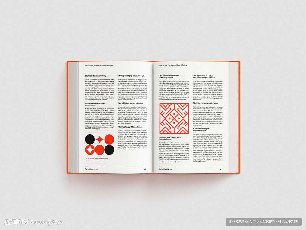 翻开的创意排版书籍样机展示